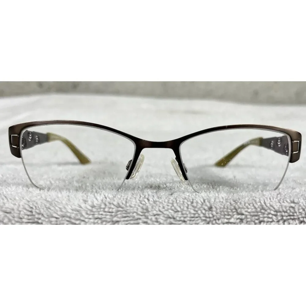 Brendel Eschenbach 902087 60 Gold Brown Half Rim Eyeglasses Frames 51-18-135